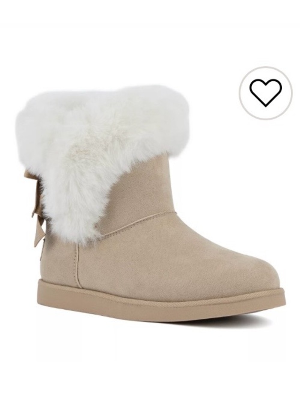 Juicy Couture king 2 Women’s Tan Ankle Booties with White Faux Fur Cuff